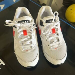 Nike Air Max White and Red Athletic Shoes